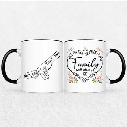 Family Hands Personalized Mug Gift - Up To 5 Kids - 2 Tone & White Mugs