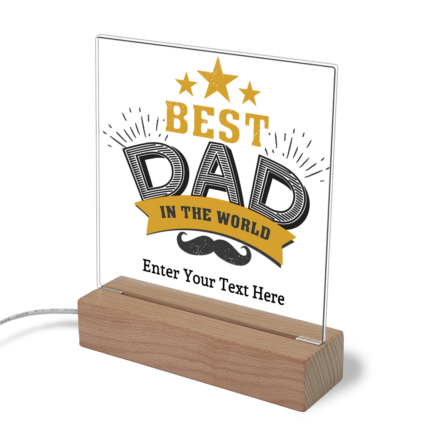 Best Dad In the World Illuminated Plaque