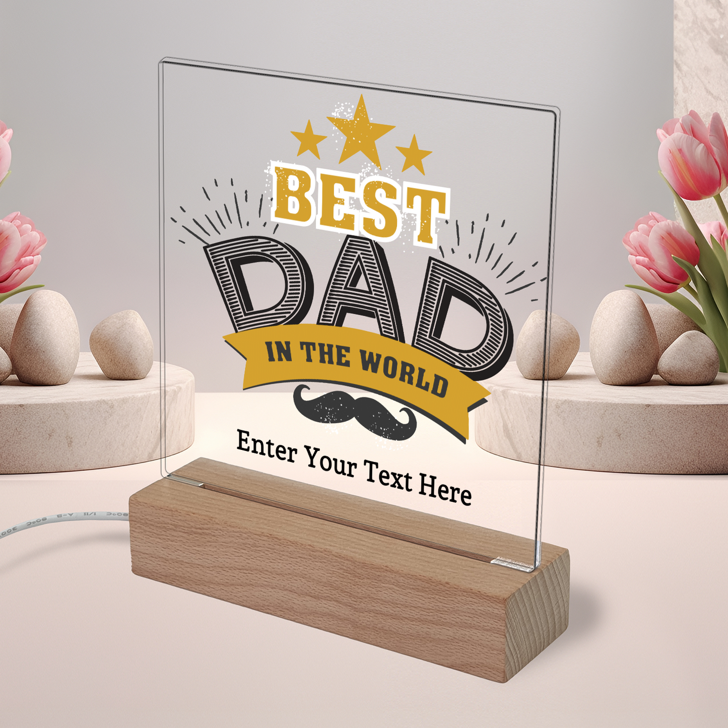 Best Dad In the World Illuminated Plaque