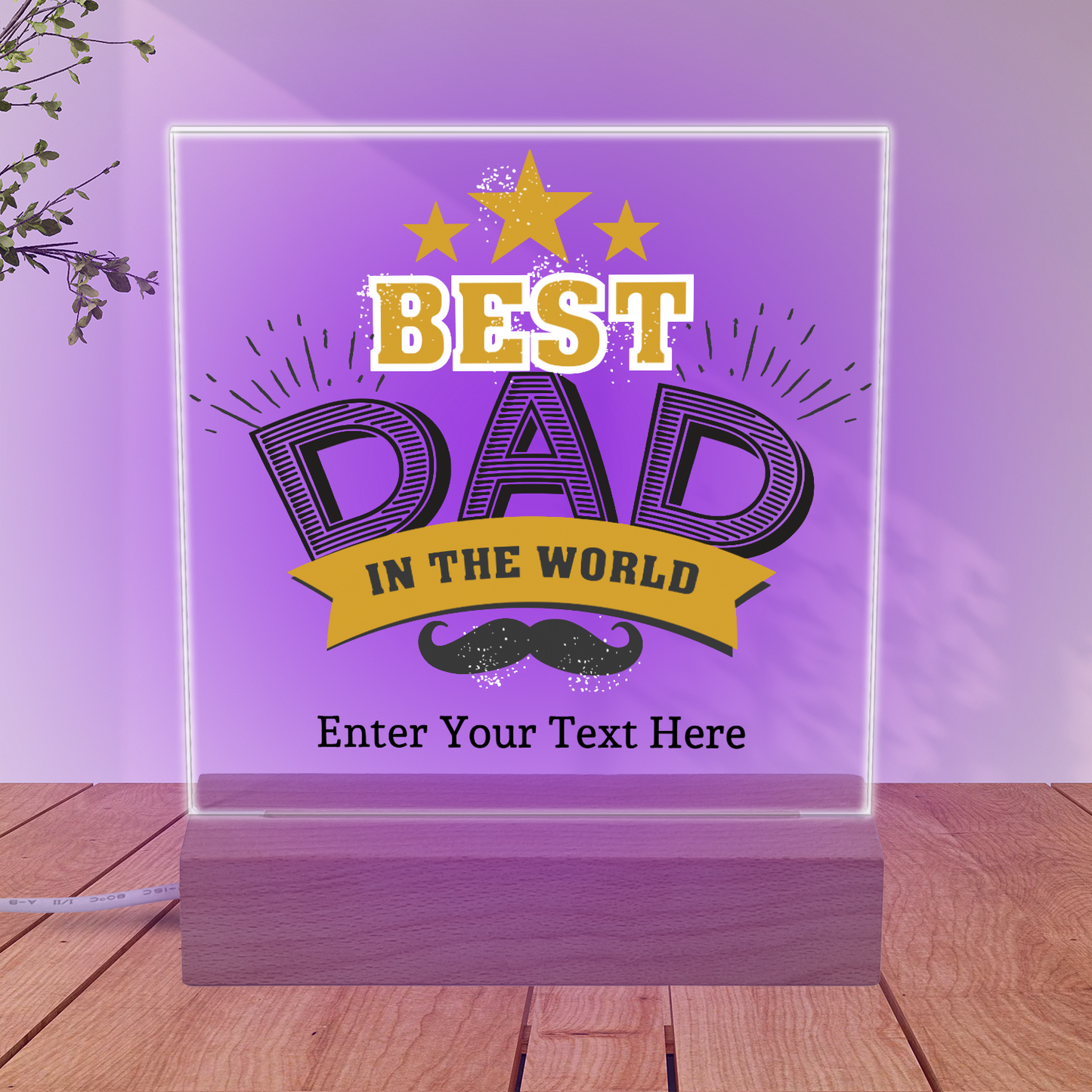 Best Dad In the World Illuminated Plaque