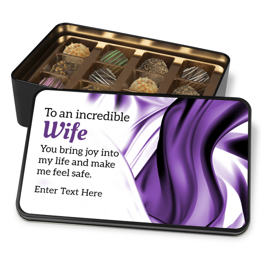 To An Incredible Wife Handmade Chocolates In A Personalized Keepsake Tin