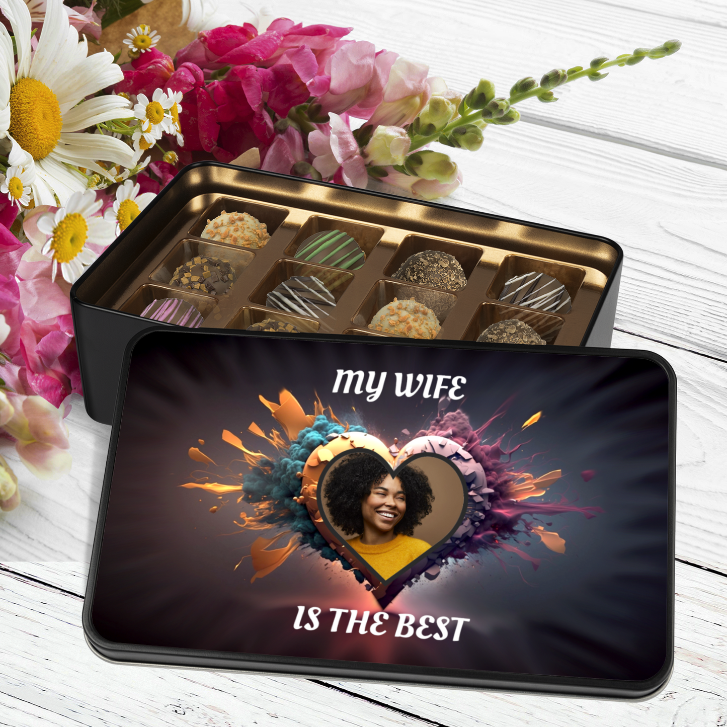 My Wife Is The Best Handmade Chocolates In A Personalized Keepsake Tin