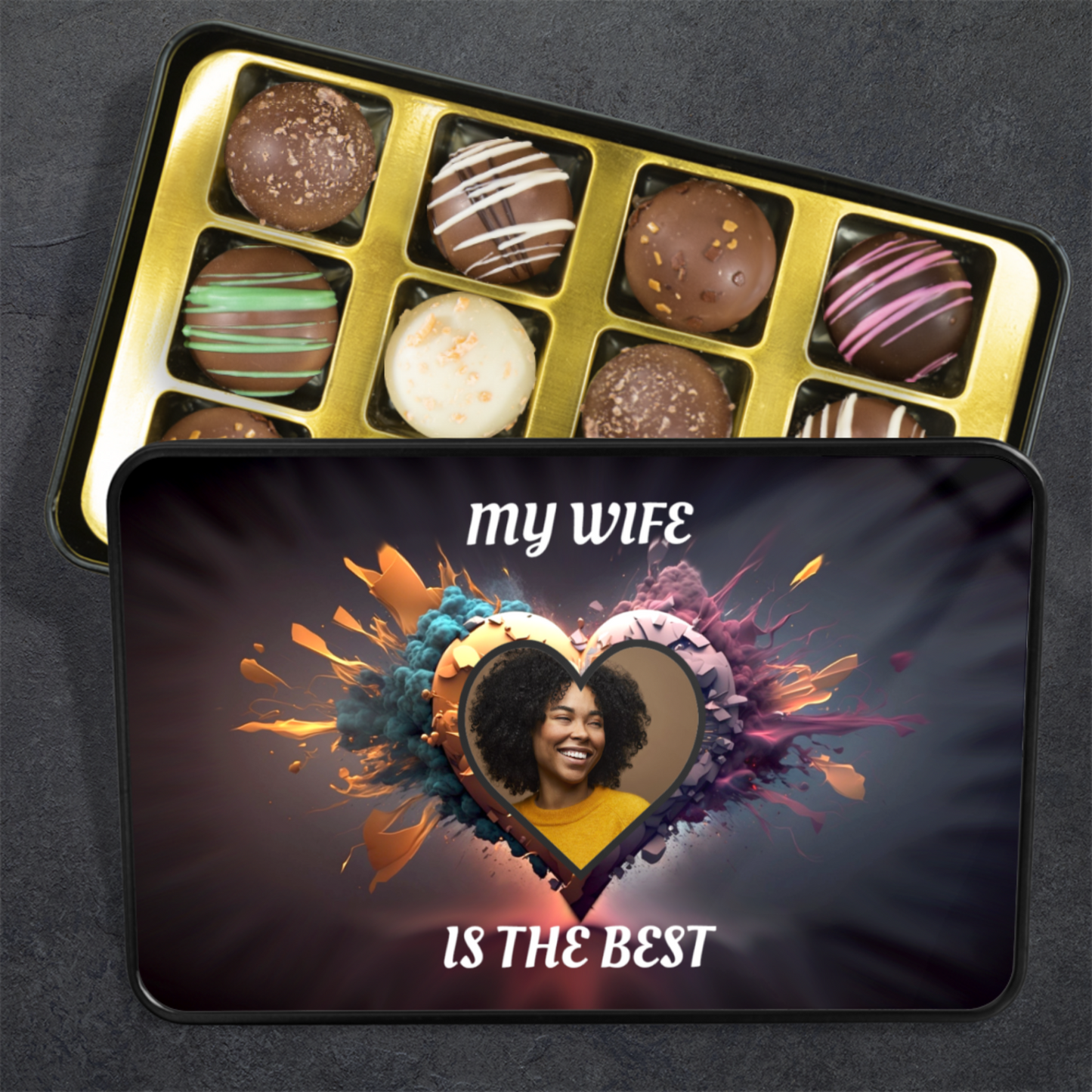 My Wife Is The Best Handmade Chocolates In A Personalized Keepsake Tin