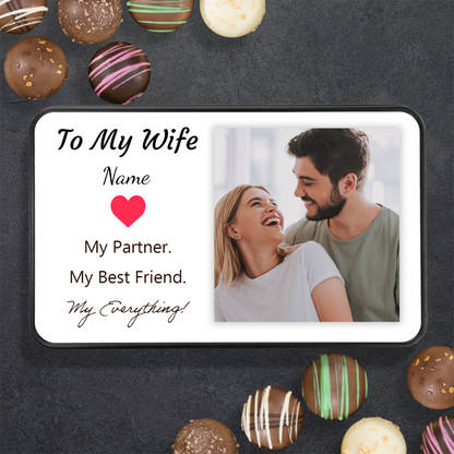 To My Wife My Partner My Everything Handmade Chocolates In A Personalized Keepsake Tin