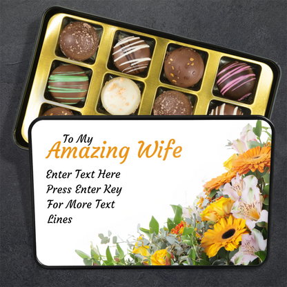 To My Amazing Wife Handmade Chocolates In A Personalized Keepsake Tin