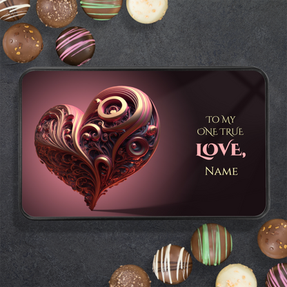 My One True Love Handmade Chocolates In A Personalized Keepsake Tin