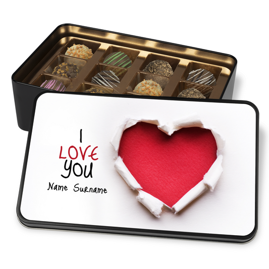 I Love You Handmade Chocolates In A Personalized Keepsake Tin