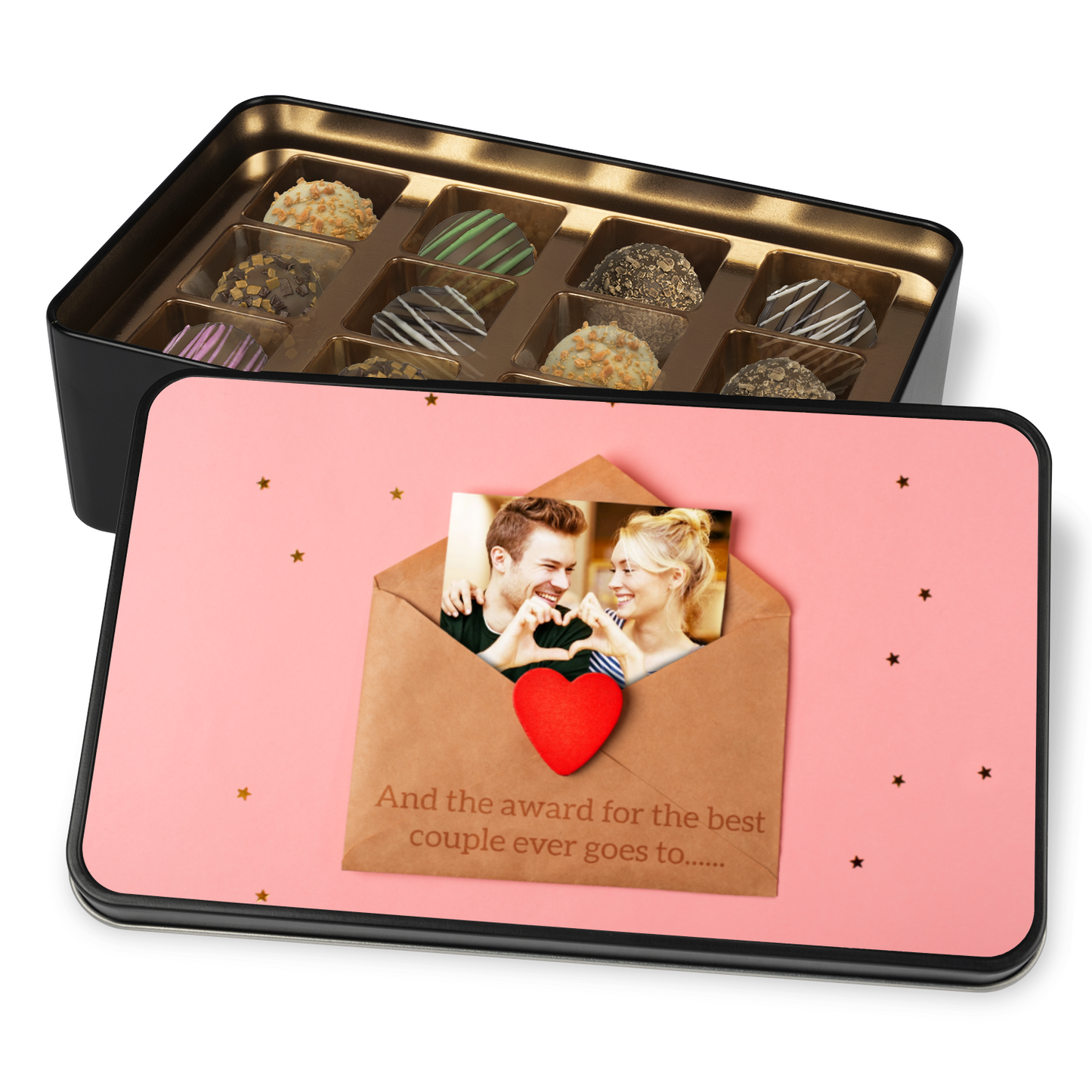 Award For Best Couple Handmade Chocolates In A Personalized Keepsake Tin