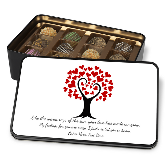 Your Love Makes Me Grow Handmade Chocolates In A Personalized Keepsake Tin