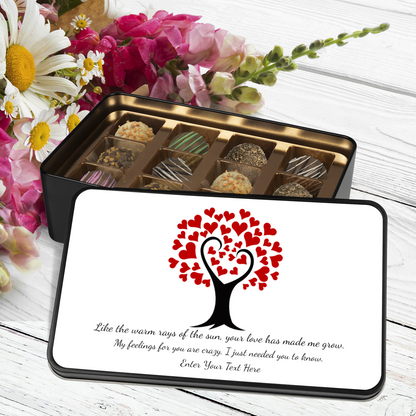 Your Love Makes Me Grow Handmade Chocolates In A Personalized Keepsake Tin