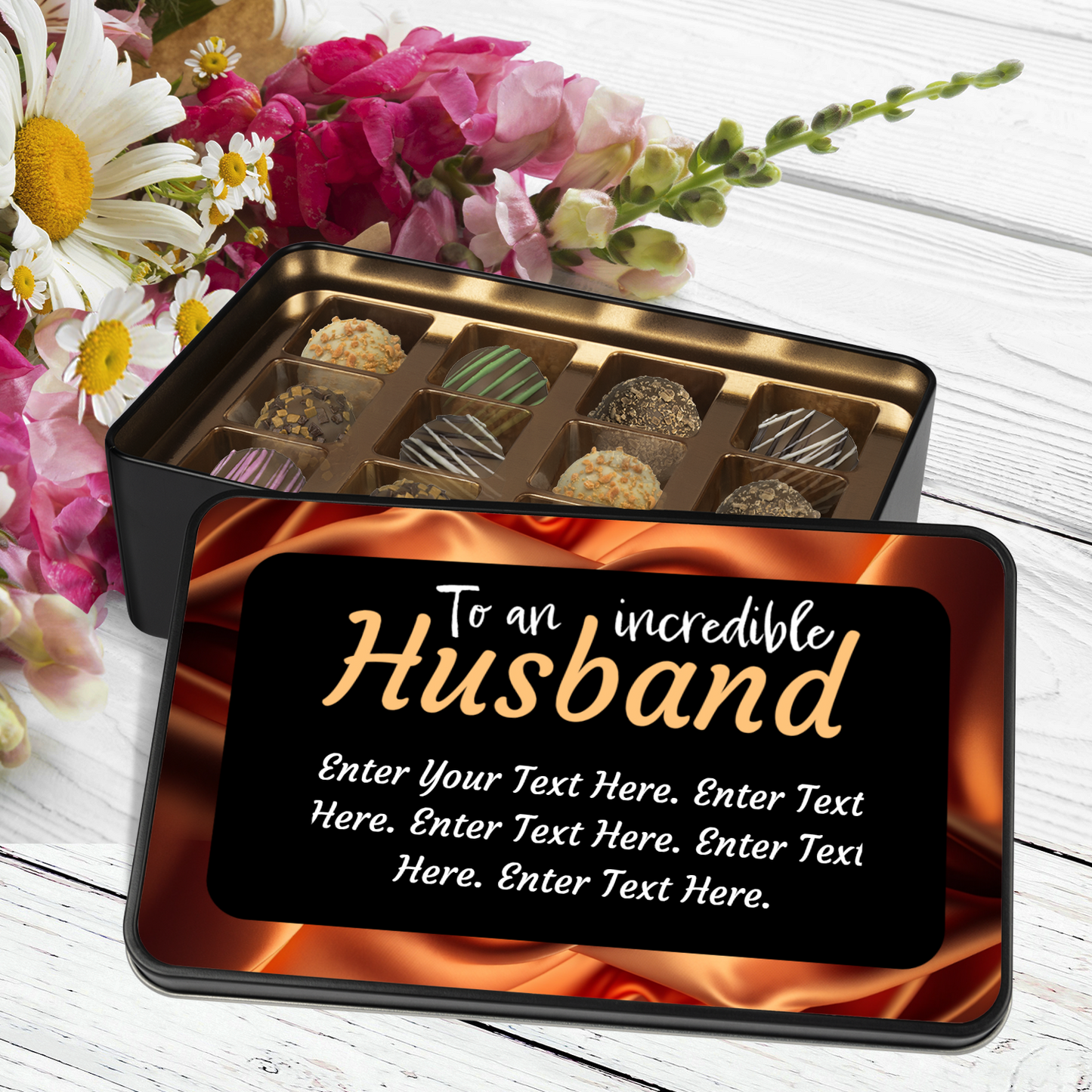 To An Incredible Husband Tin of Handmade Truffles