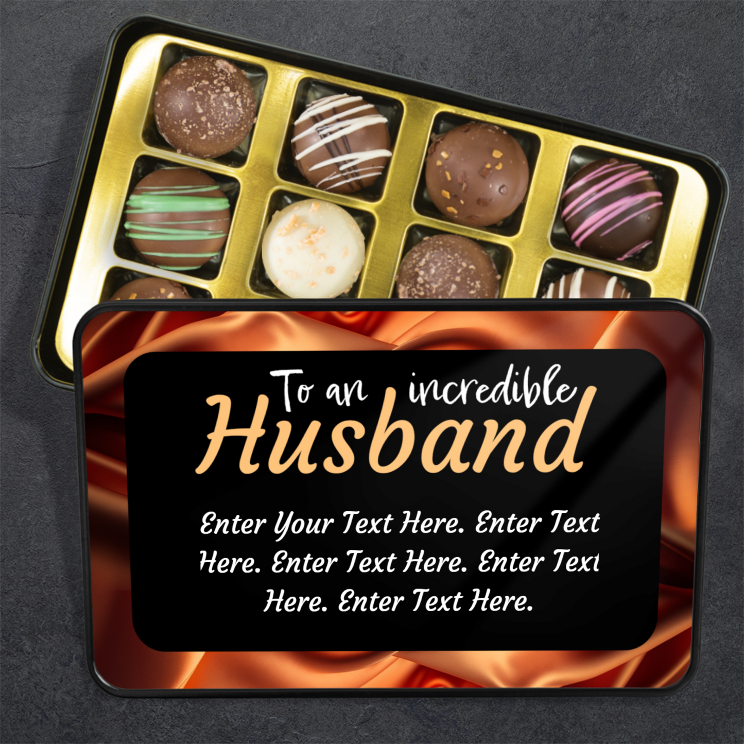 To An Incredible Husband Tin of Handmade Truffles