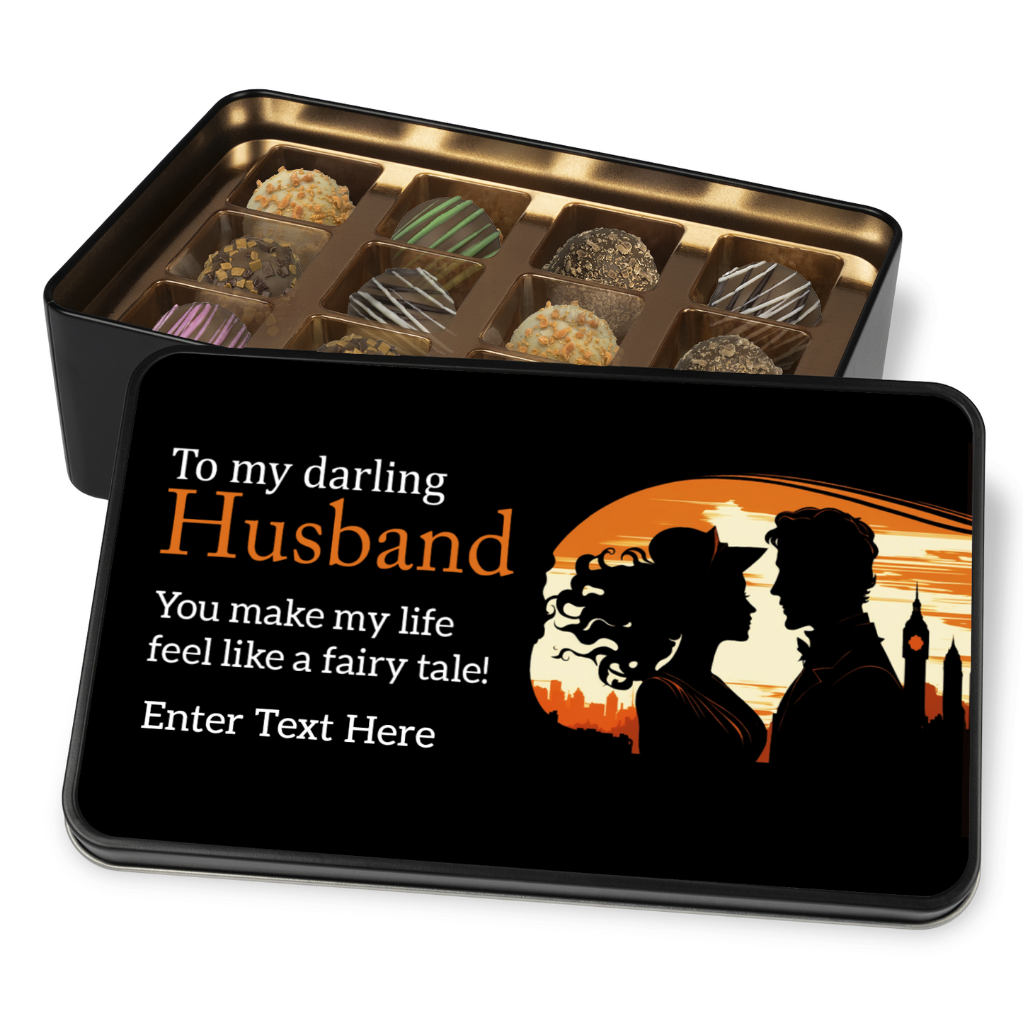 To My Darling Husband Tin Of Handmade Chocolates