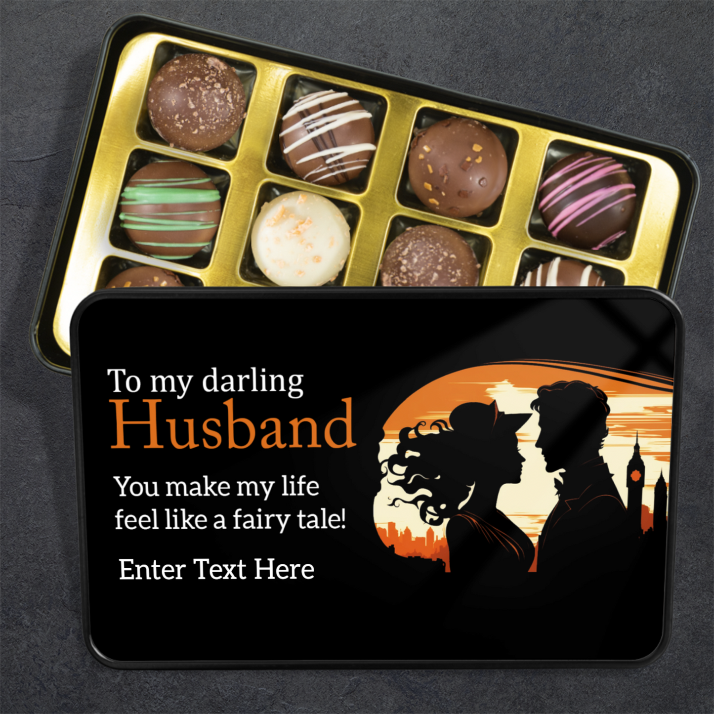 To My Darling Husband Tin Of Handmade Chocolates