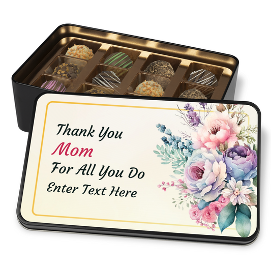 Thank You Mom For All You Do Tin Of Handmade Chocolates