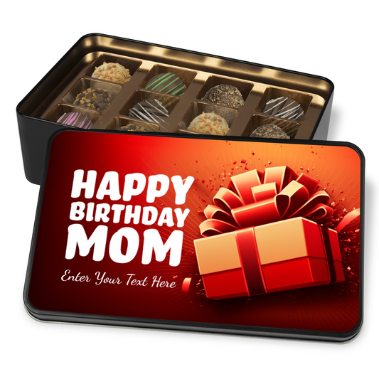 Happy Birthday Mom Tin Of Handmade Chocolates