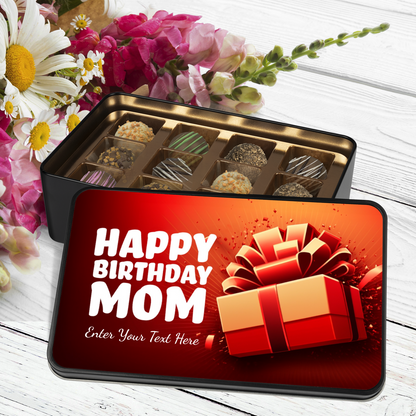 Happy Birthday Mom Tin Of Handmade Chocolates