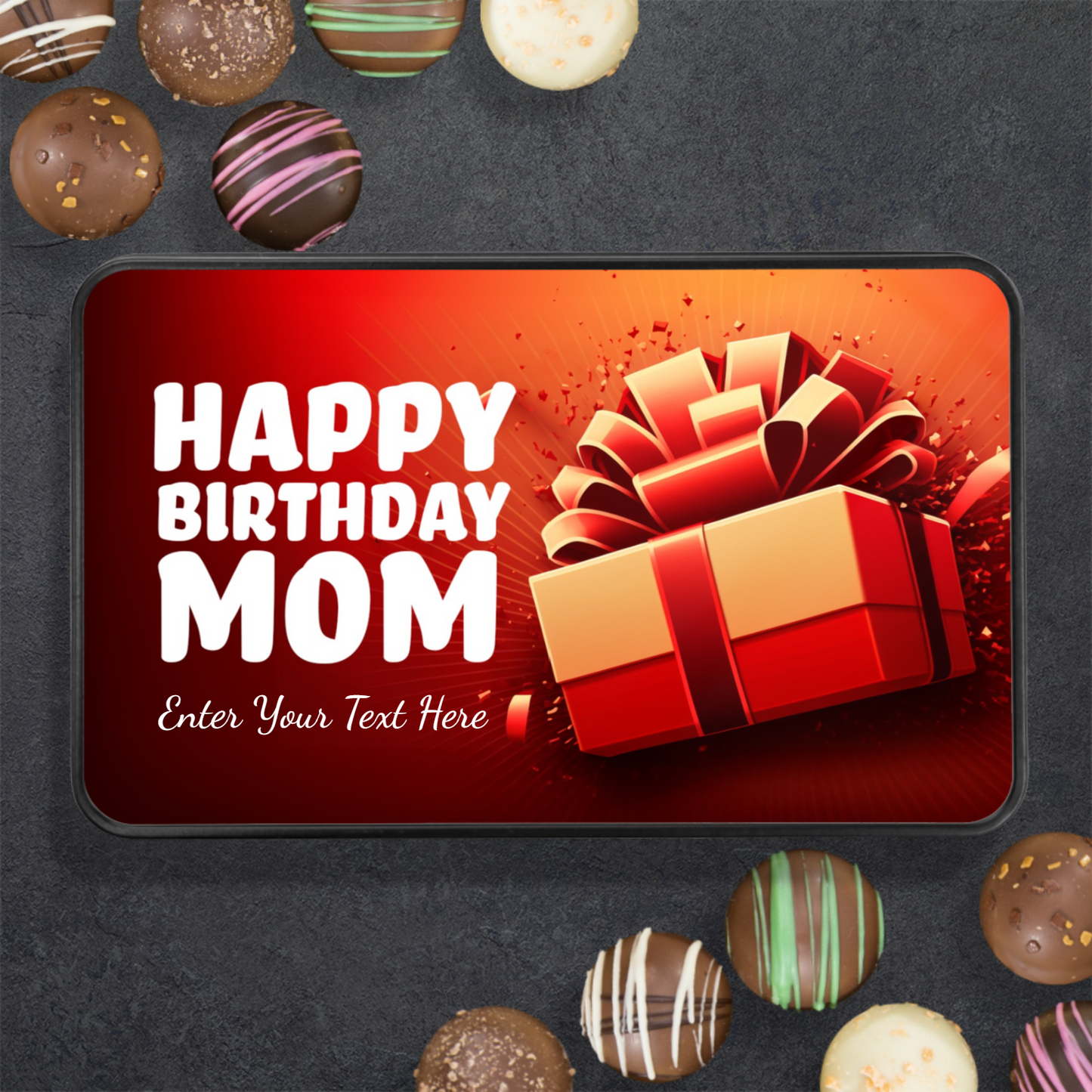 Happy Birthday Mom Tin Of Handmade Chocolates