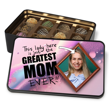 Greatest Mom Ever Tin Of Handmade Chocolates