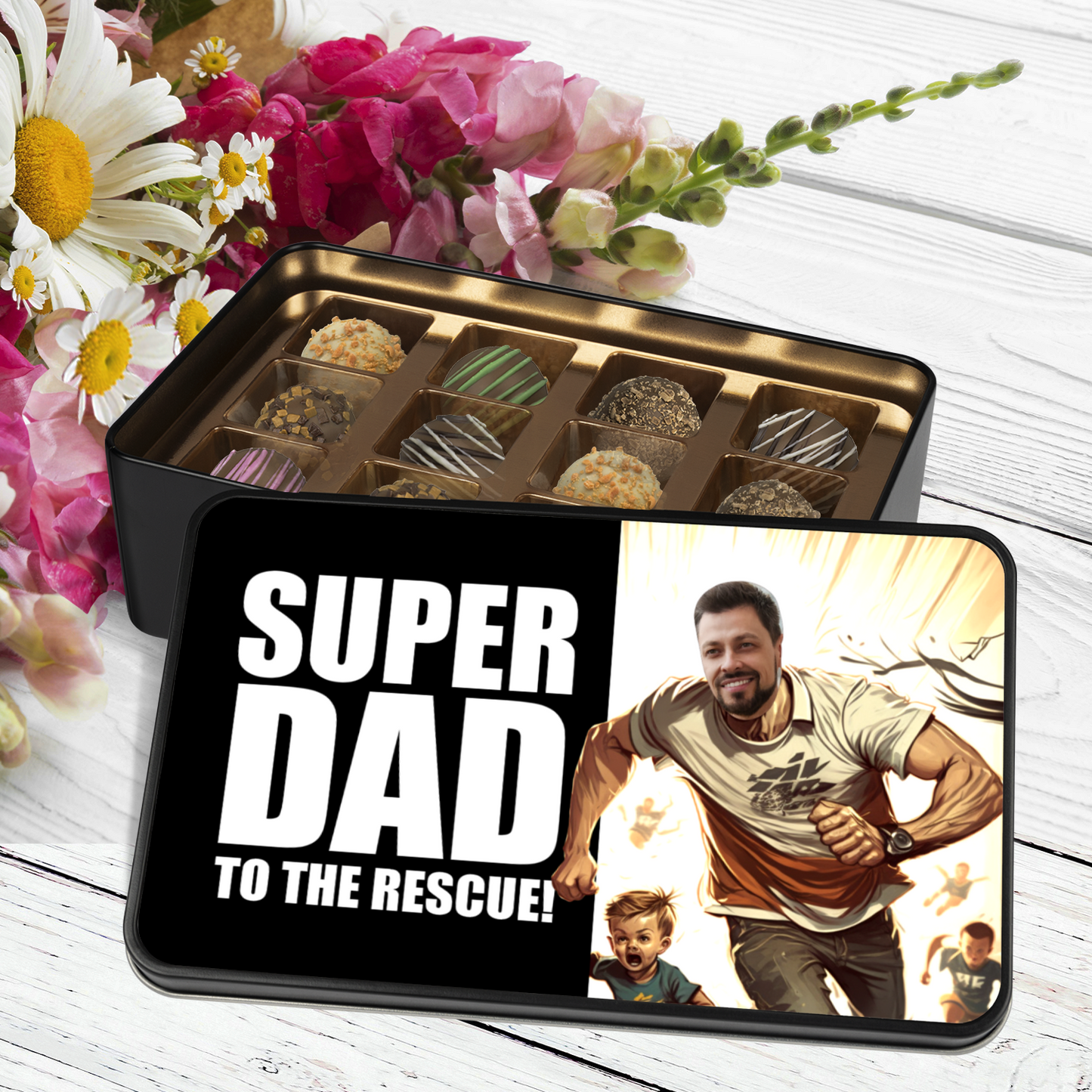 Super Dad Tin Of Handmade Chocolates