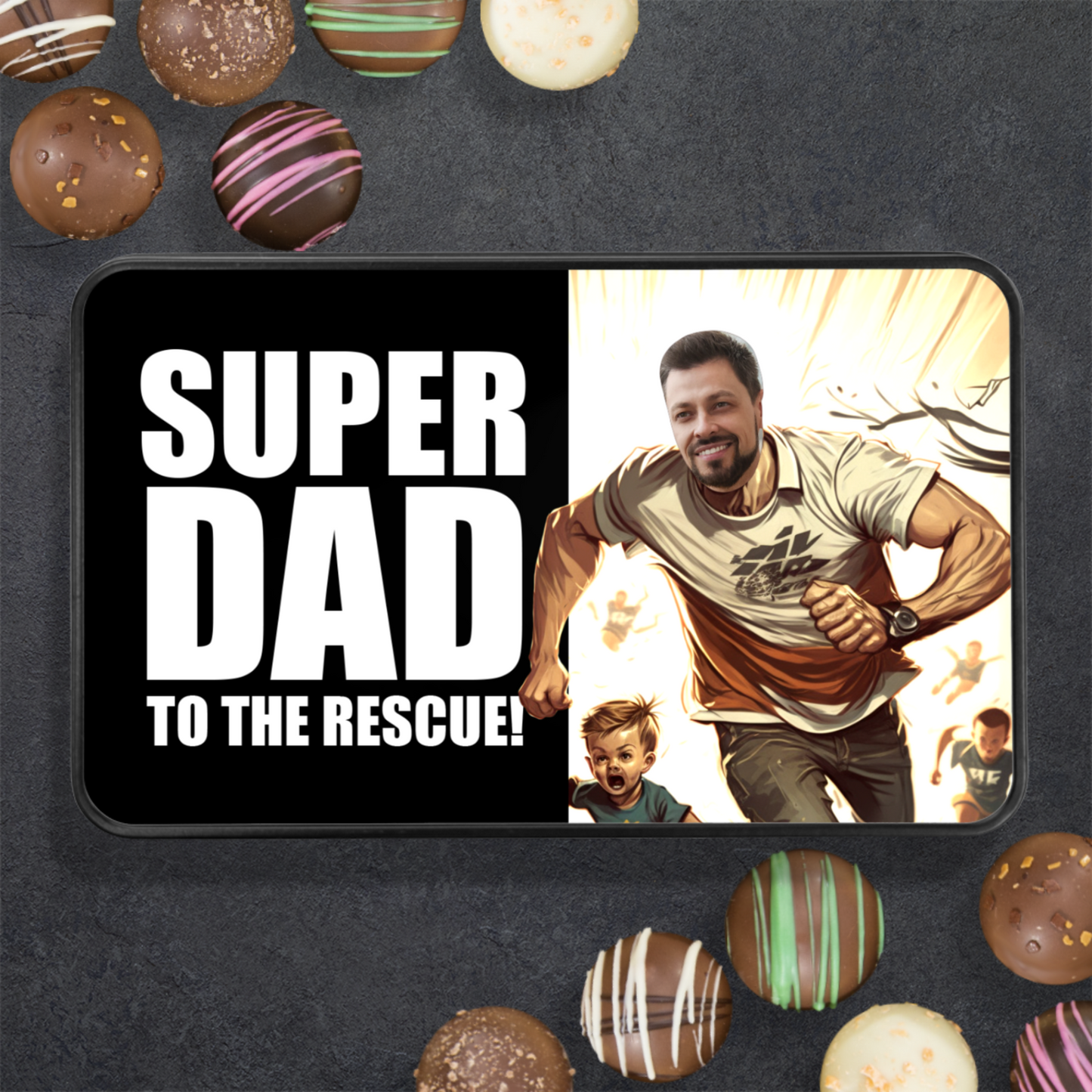 Super Dad Tin Of Handmade Chocolates