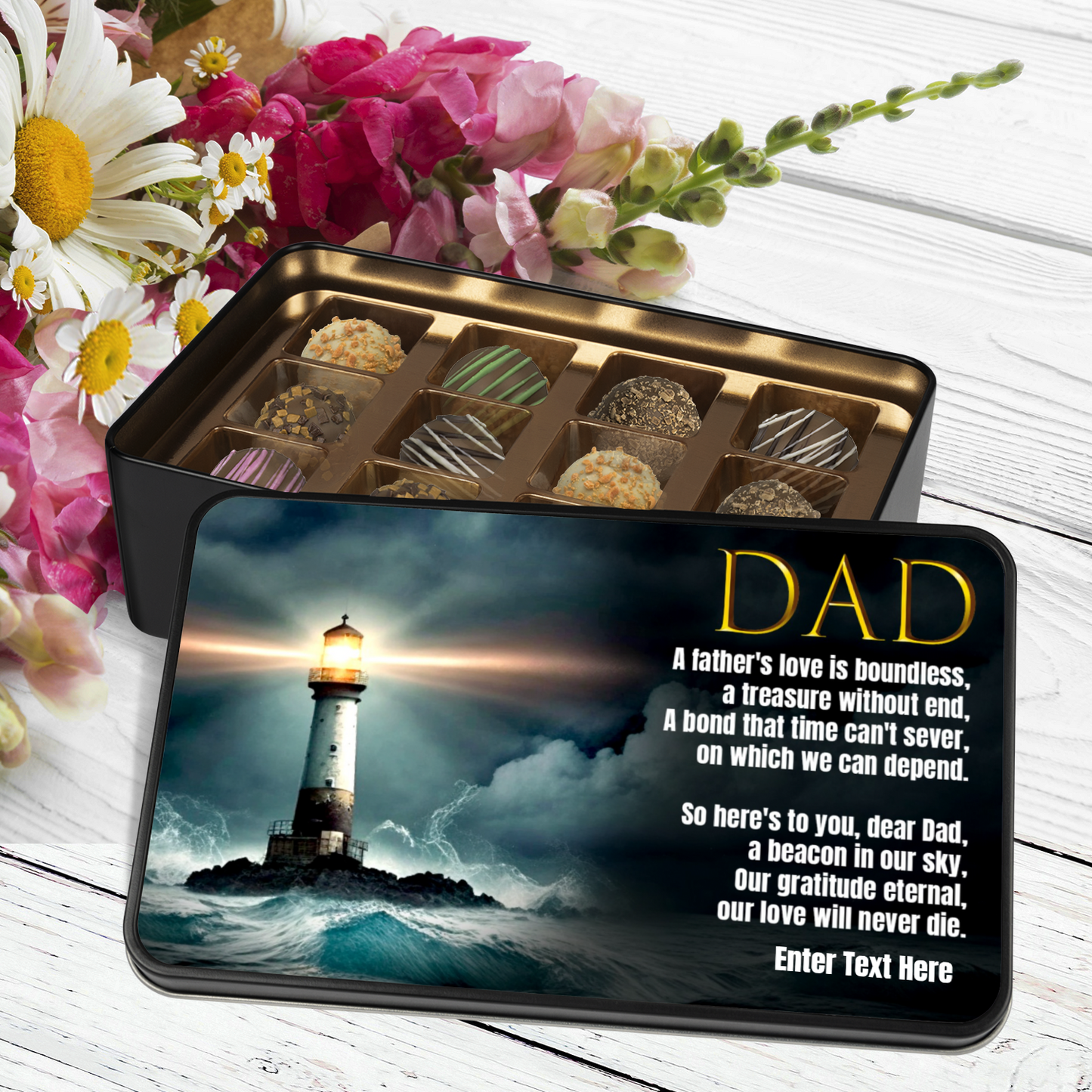 A Fathers Love Tin Of Handmade Chocolates