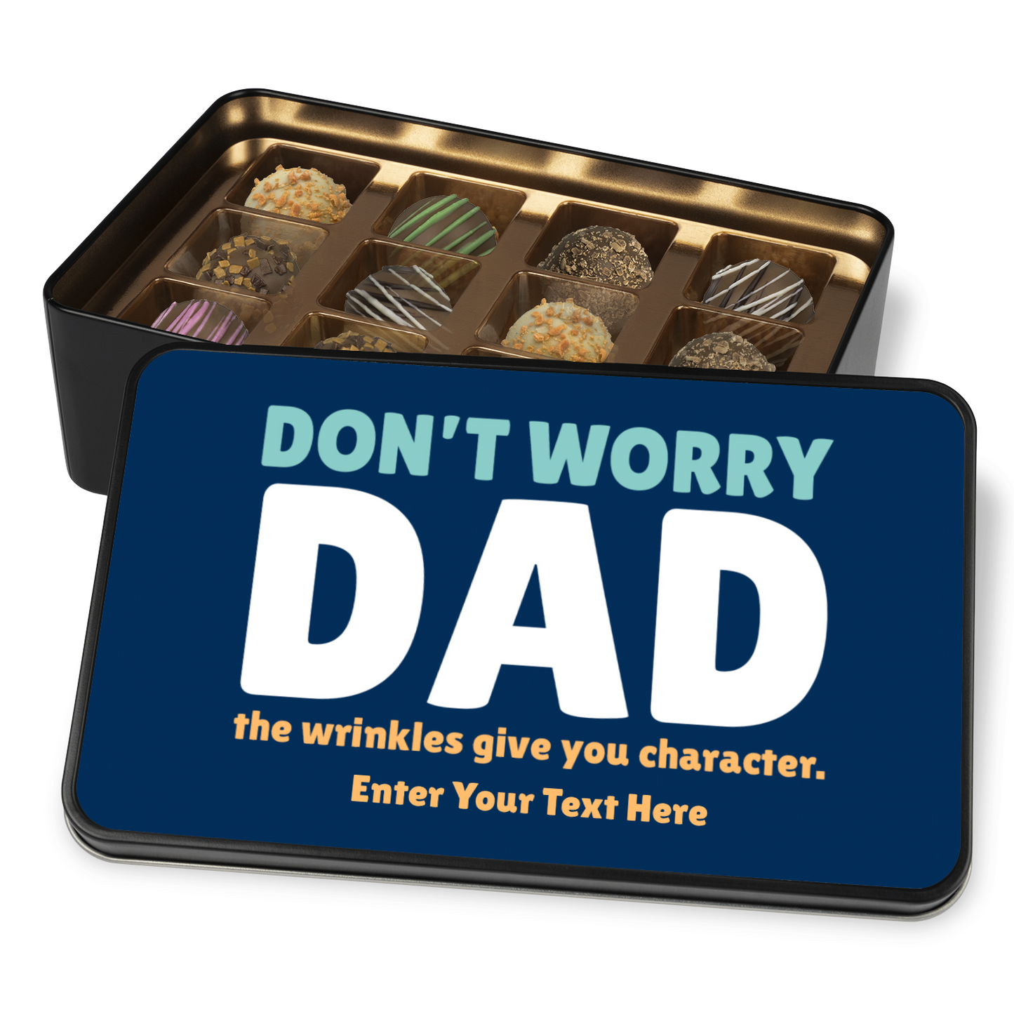 Don't Worry Dad Tin Of Handmade Chocolates