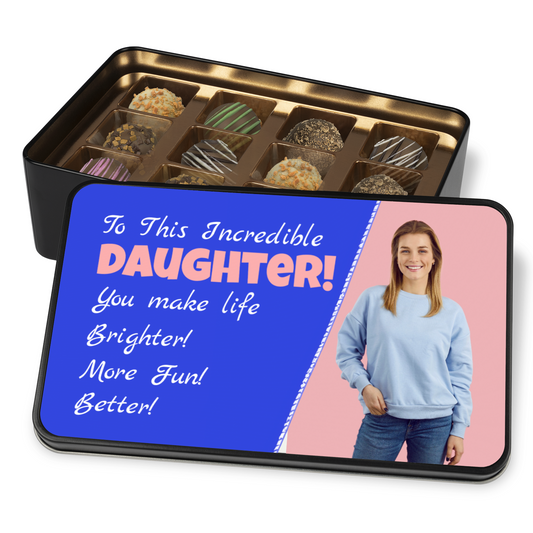 To This Incredible Daughter Tin Of Handmade Chocolates