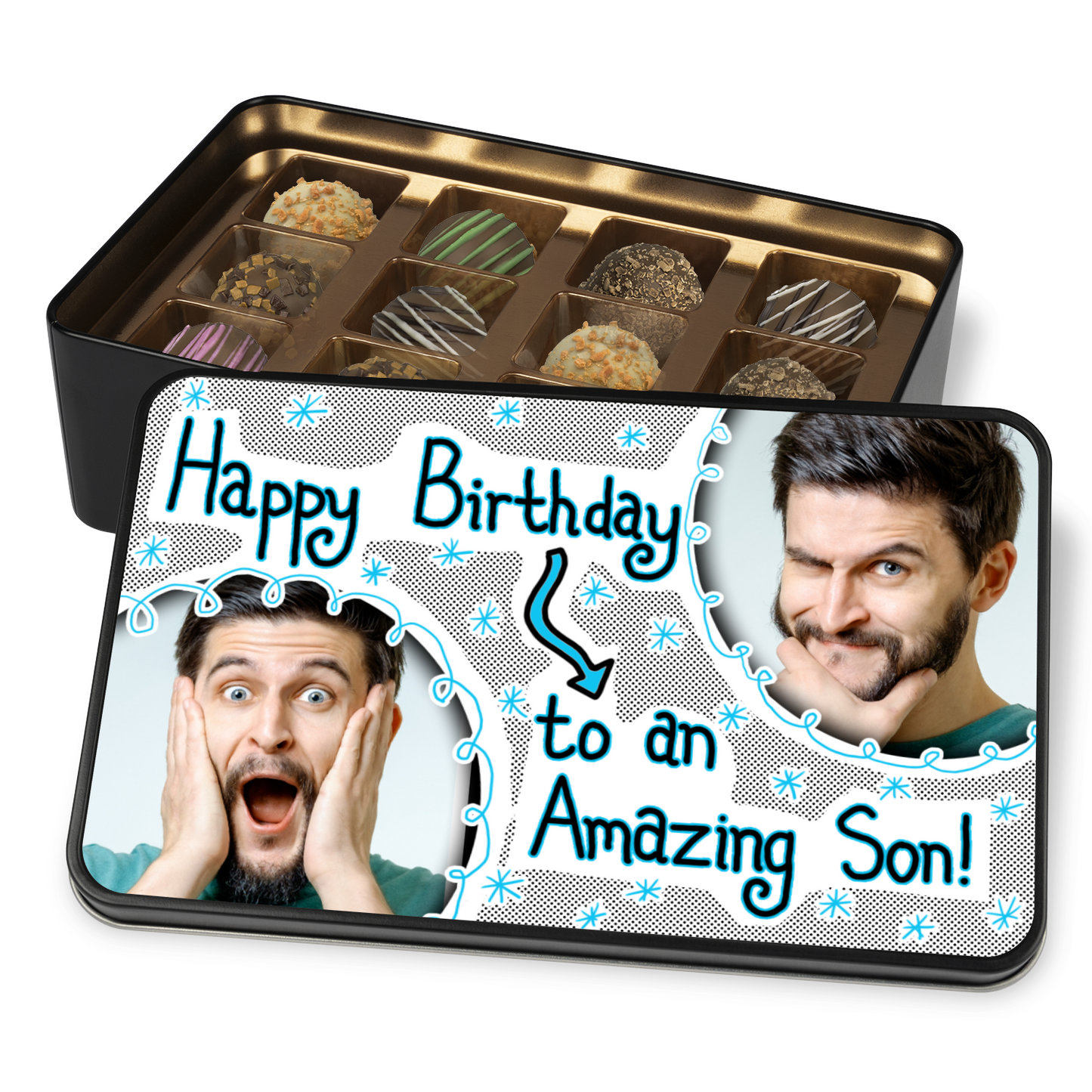 Happy Birthday To An Amazing Son Tin Of Handmade Chocolates