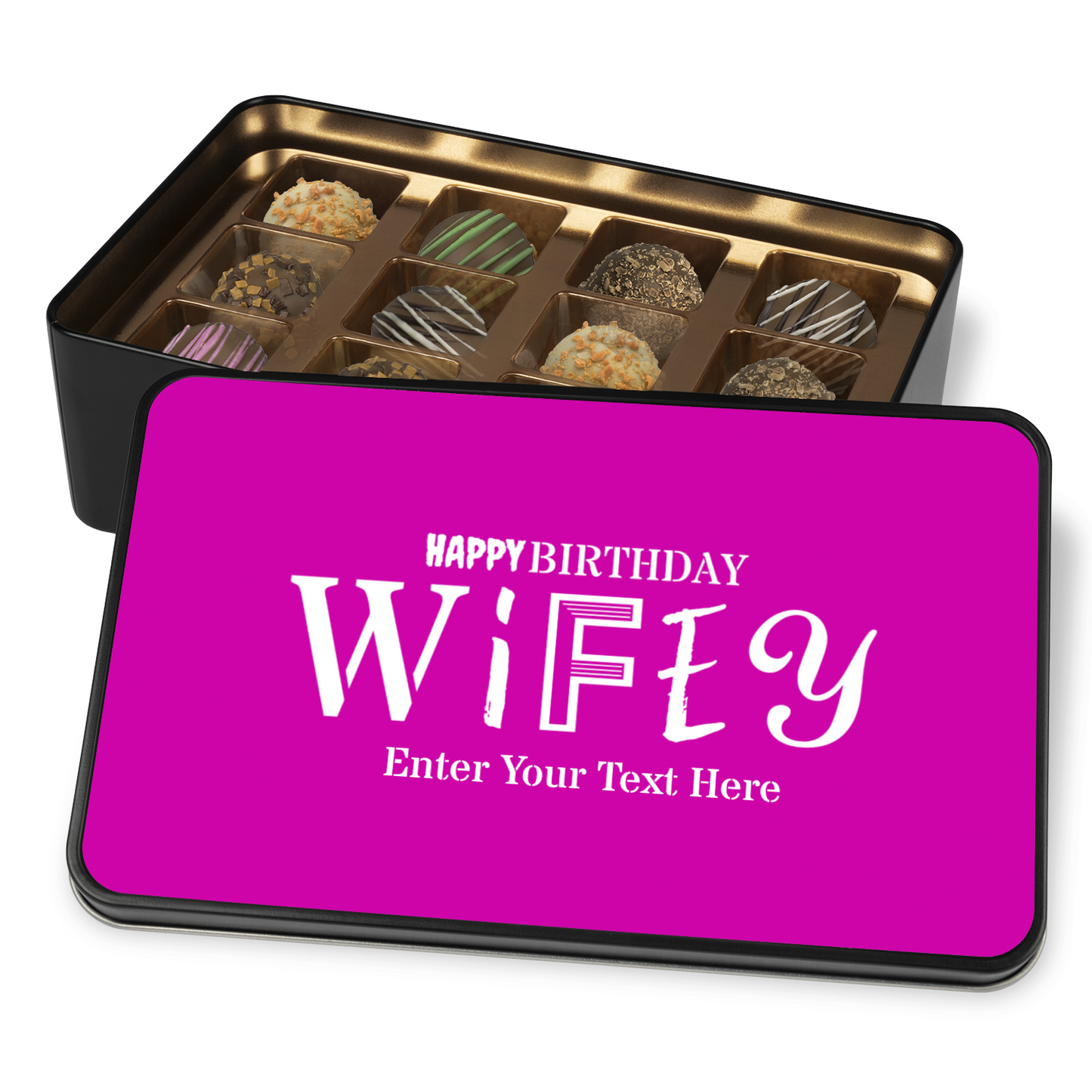 Happy Birthday Wifey Handmade Chocolates In A Personalized Keepsake Tin