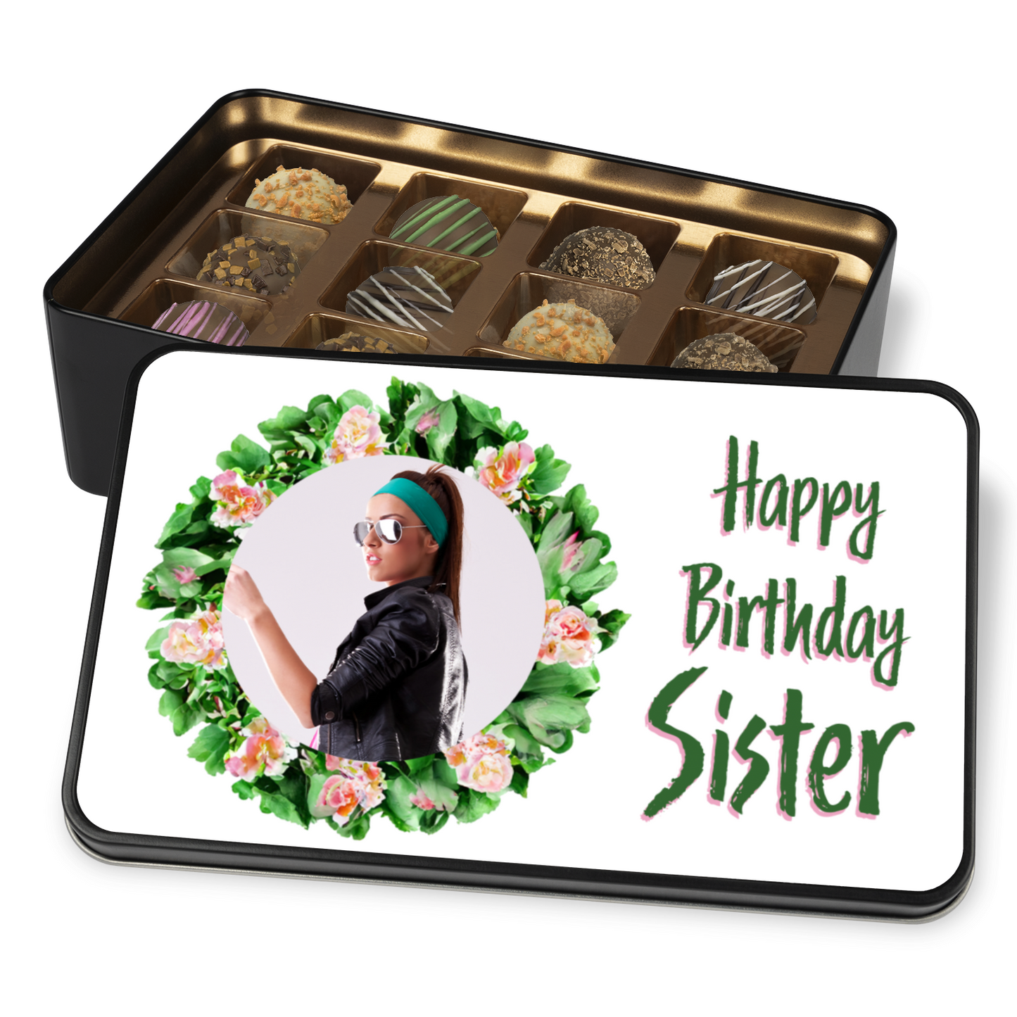 Happy Birthday Sister Tin Of Handmade Chocolates