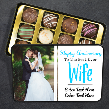 Happy Anniversary To The Best Wife Ever Tin Of Handmade Chocolates