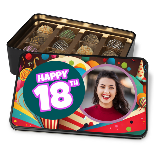 Happy 18th Birthday Tin Of Handmade Chocolates