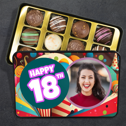 Happy 18th Birthday Tin Of Handmade Chocolates