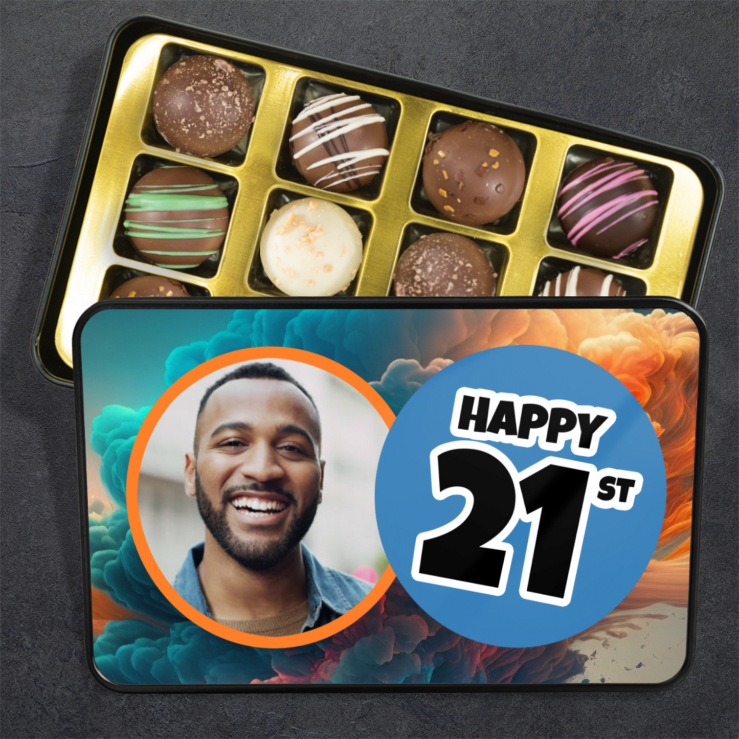 Happy 21st Birthday Tin Of Handmade Chocolates