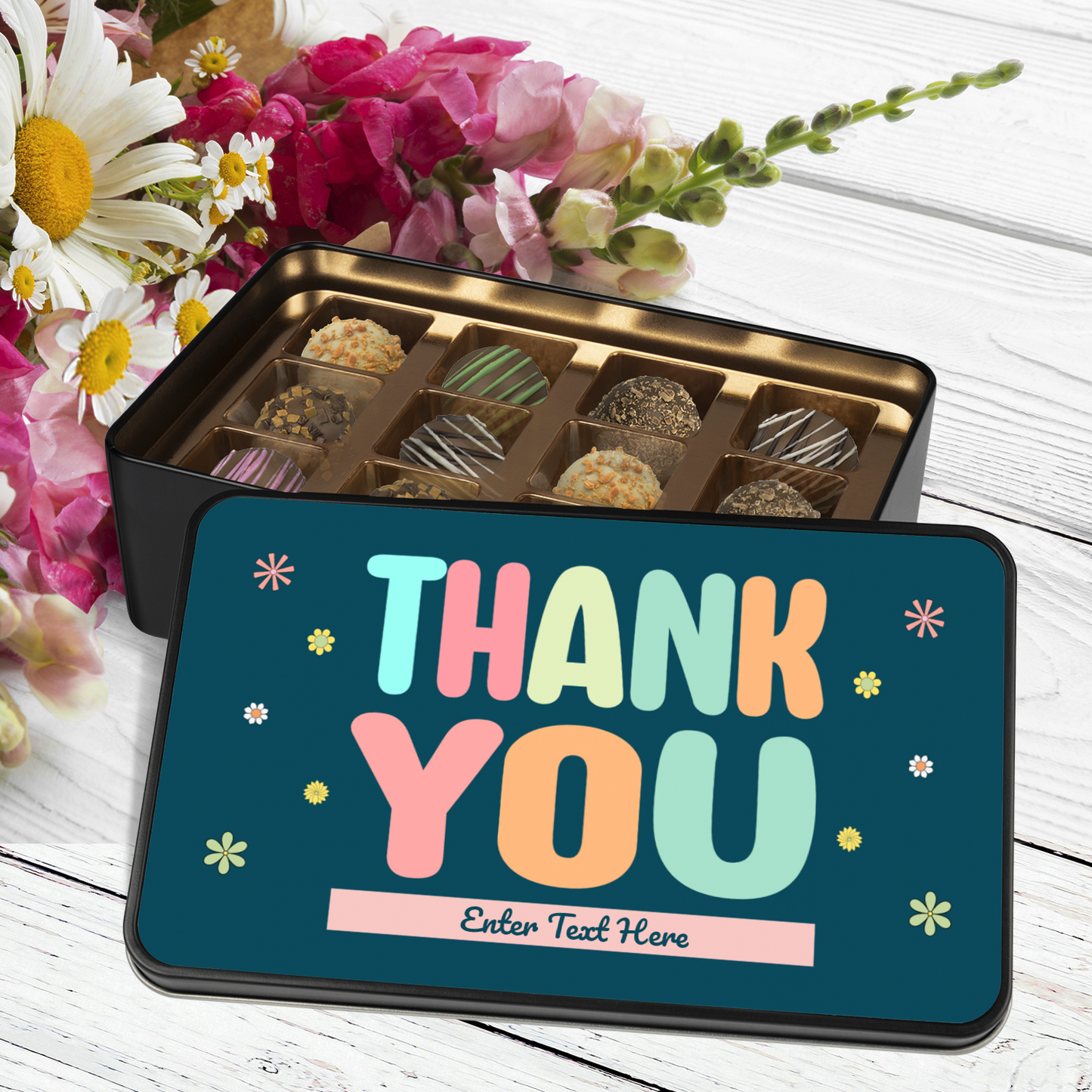 Thank You Tin Of Handmade Chocolates