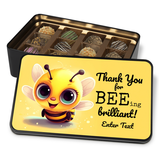 Thank You For BEEing Brilliant Tin Of Handmade Chocolates