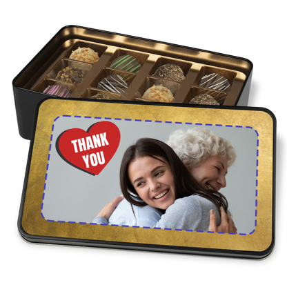 Thank You Red Heart Tin Of Handmade Chocolates