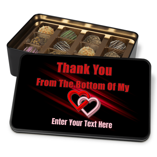 Thank You From The Bottom Of My Heart Tin Of Handmade Chocolates