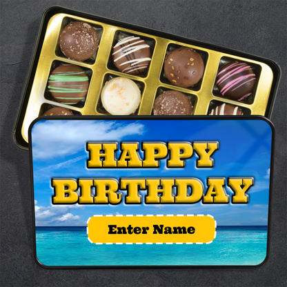 Happy Birthday Handmade Chocolates In A Personalized Keepsake Tin