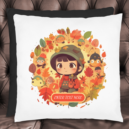 Cute Fall Girl Pillow