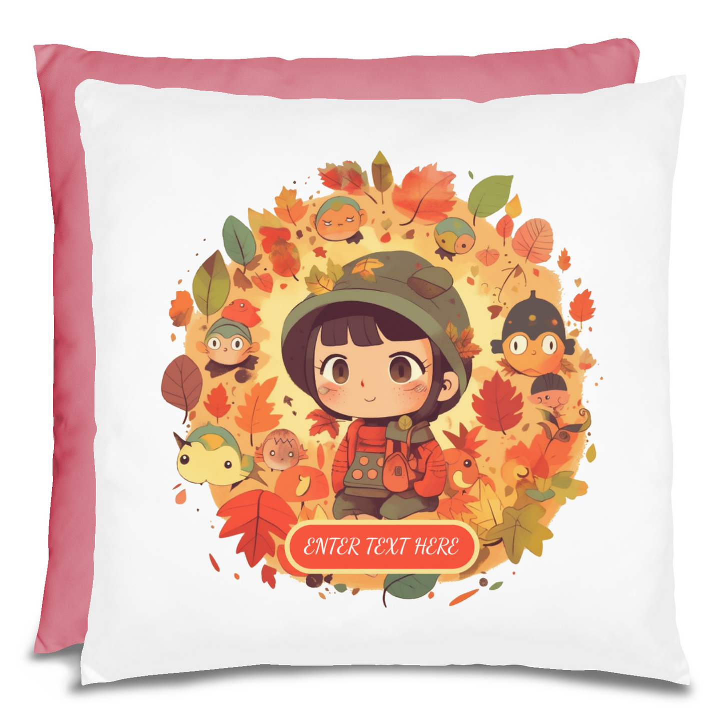 Cute Fall Girl Pillow