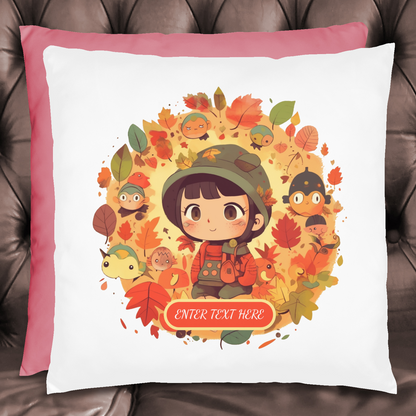 Cute Fall Girl Pillow