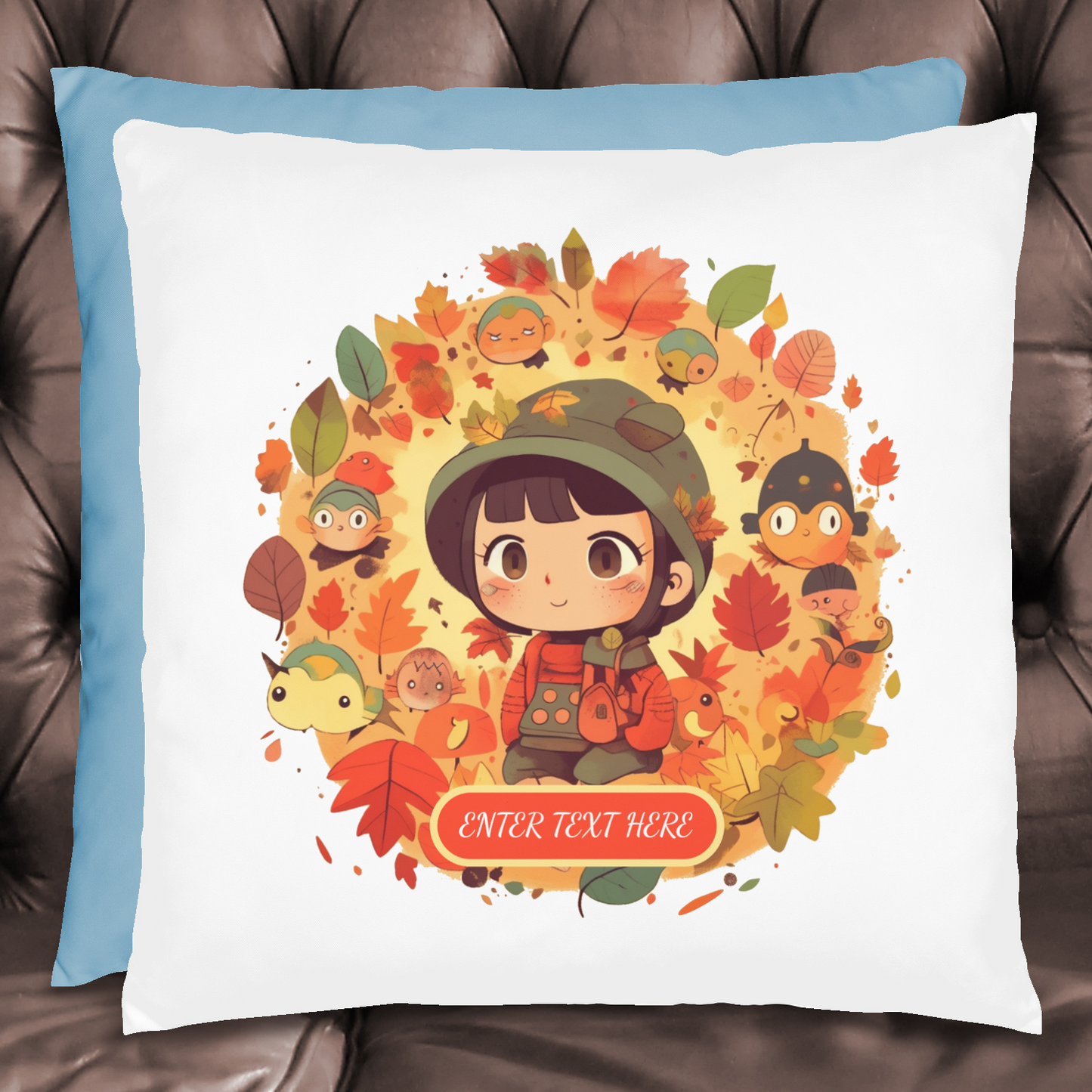 Cute Fall Girl Pillow