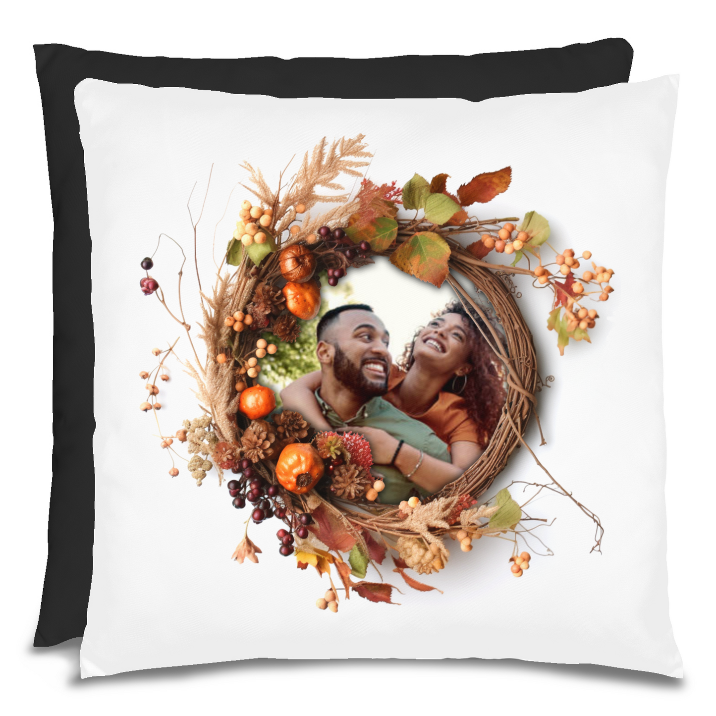 Fall Photo Wreath Pillow