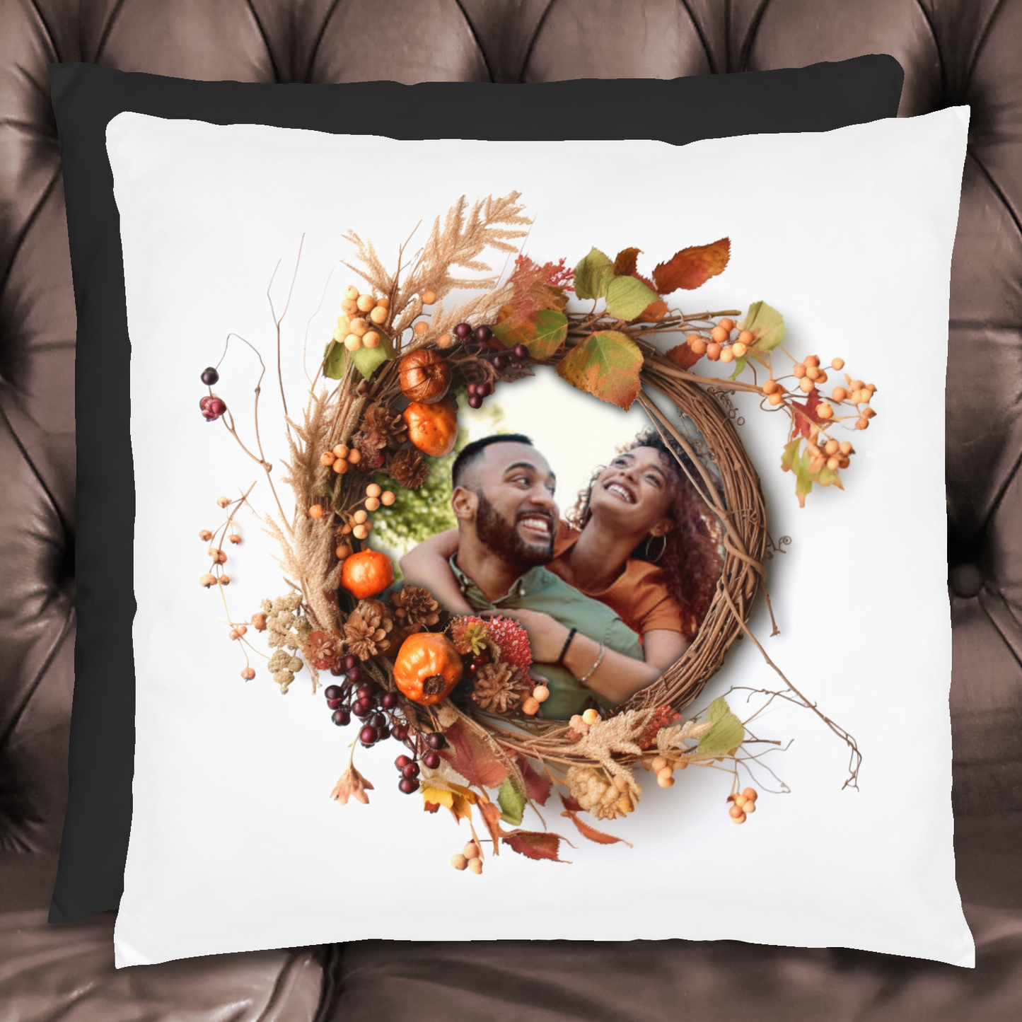 Fall Photo Wreath Pillow