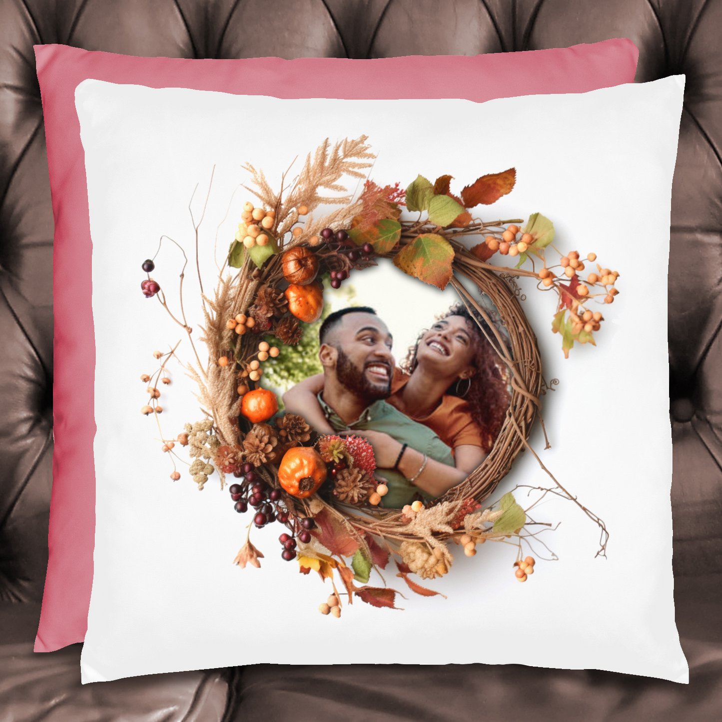 Fall Photo Wreath Pillow