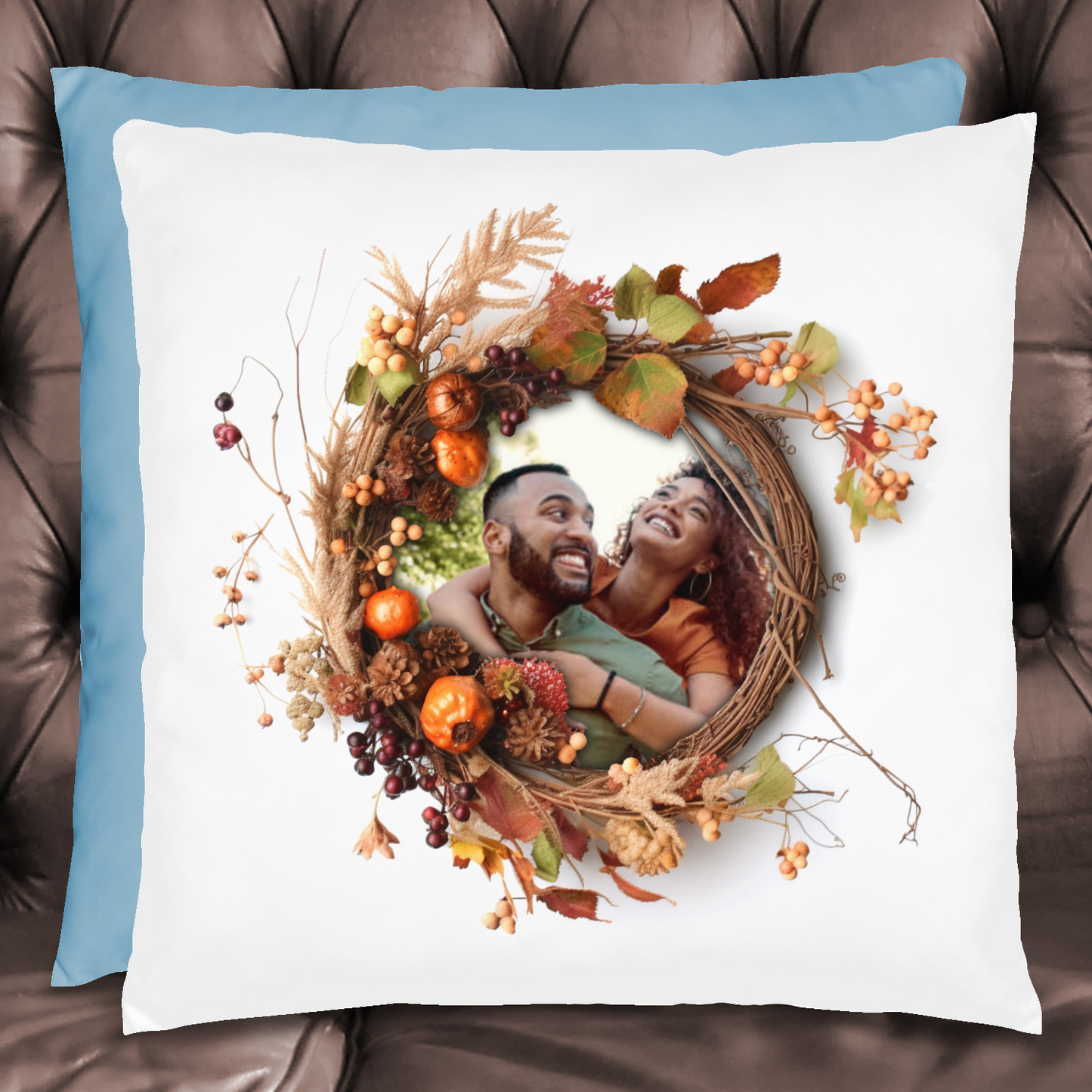 Fall Photo Wreath Pillow