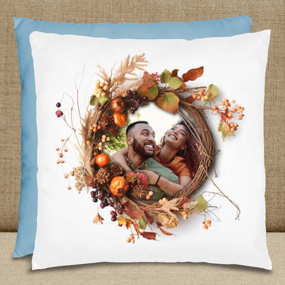 Fall Photo Wreath Pillow