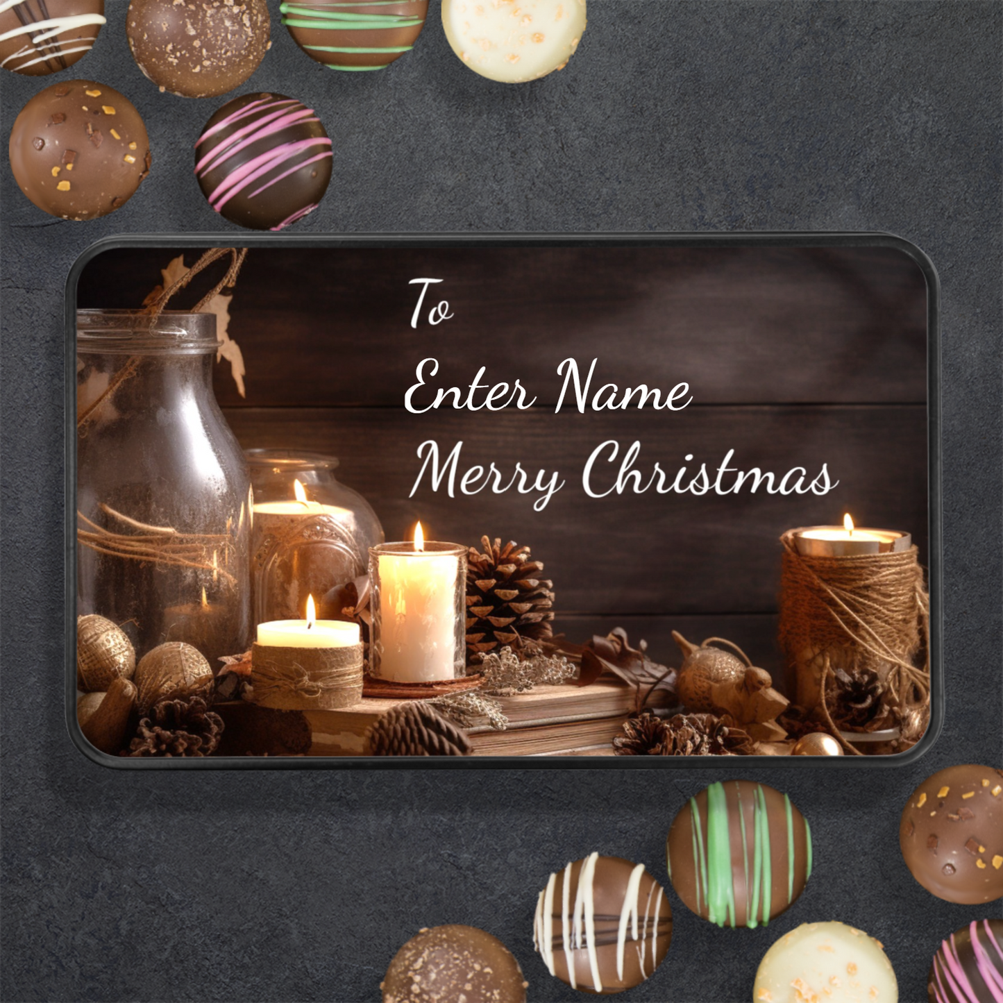 To NAME Merry Christmas Tin Of Handmade Truffles